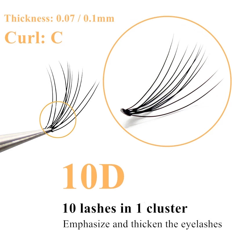 10D Faux Mink Eyelash Clusters - огляд і ціна Eyelash Extension Russian