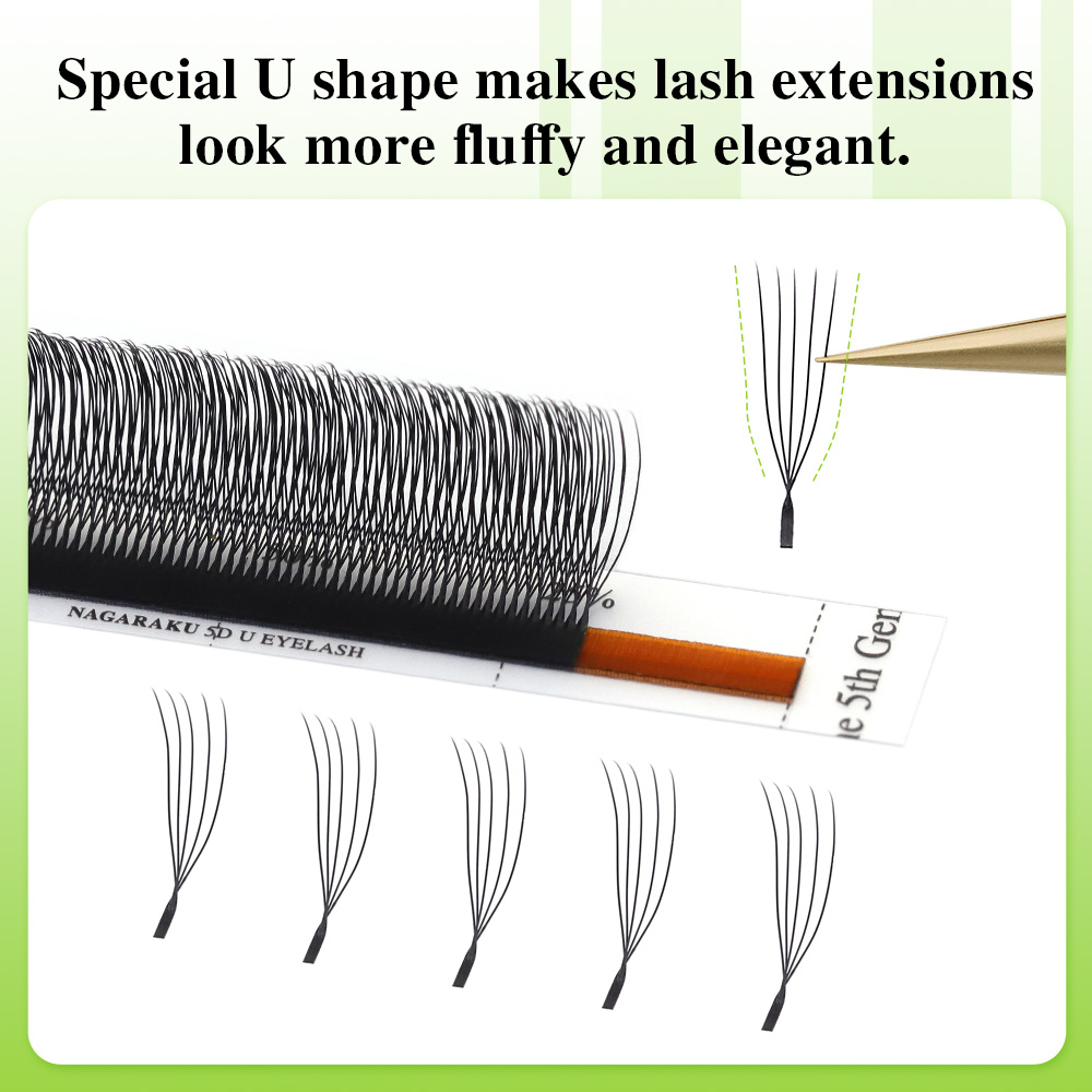 NAGARAKU U Shape 3D/4D/5D Soft - огляд і ціна Eyelash Extension Human Hair