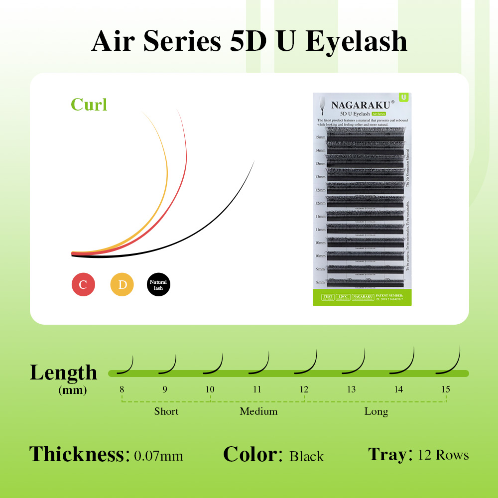 NAGARAKU U Shape 3D/4D/5D Soft - огляд і ціна Eyelash Extension Human Hair