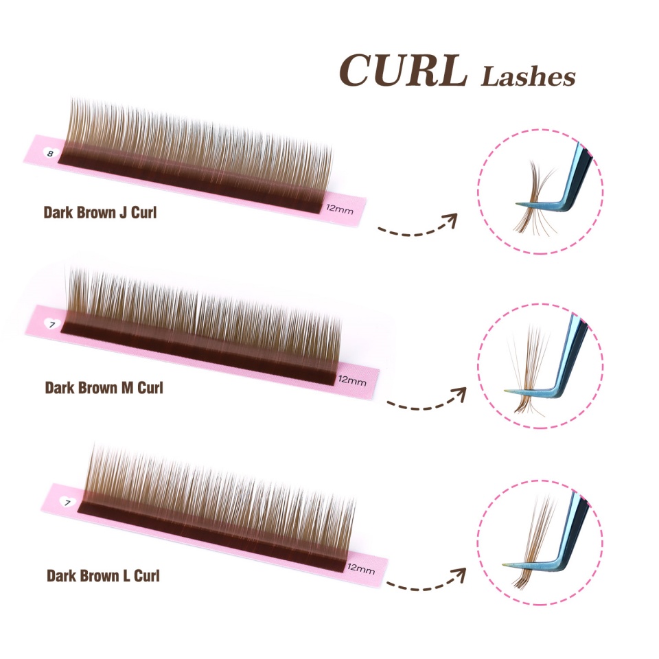 Lashprofessor J L M Curl Brown - огляд і ціна Eyelash Extension For Asian Eyes