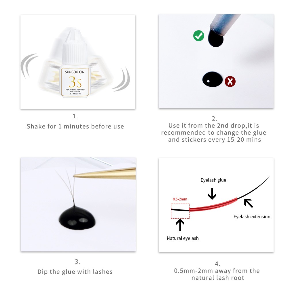 Eyelash Extension Glue 3S Fast - огляд і ціна Eyelash Extension Eye Irritation